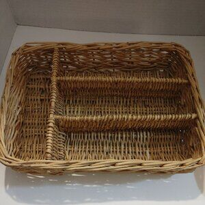 Wicker Kitchen Utensil Holder 4 Compartments